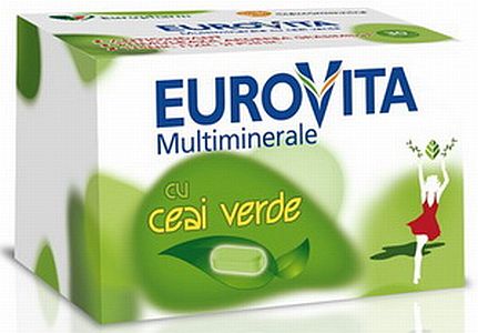 Eurovita multimineral with green tea, 30 comprimate